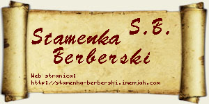 Stamenka Berberski vizit kartica